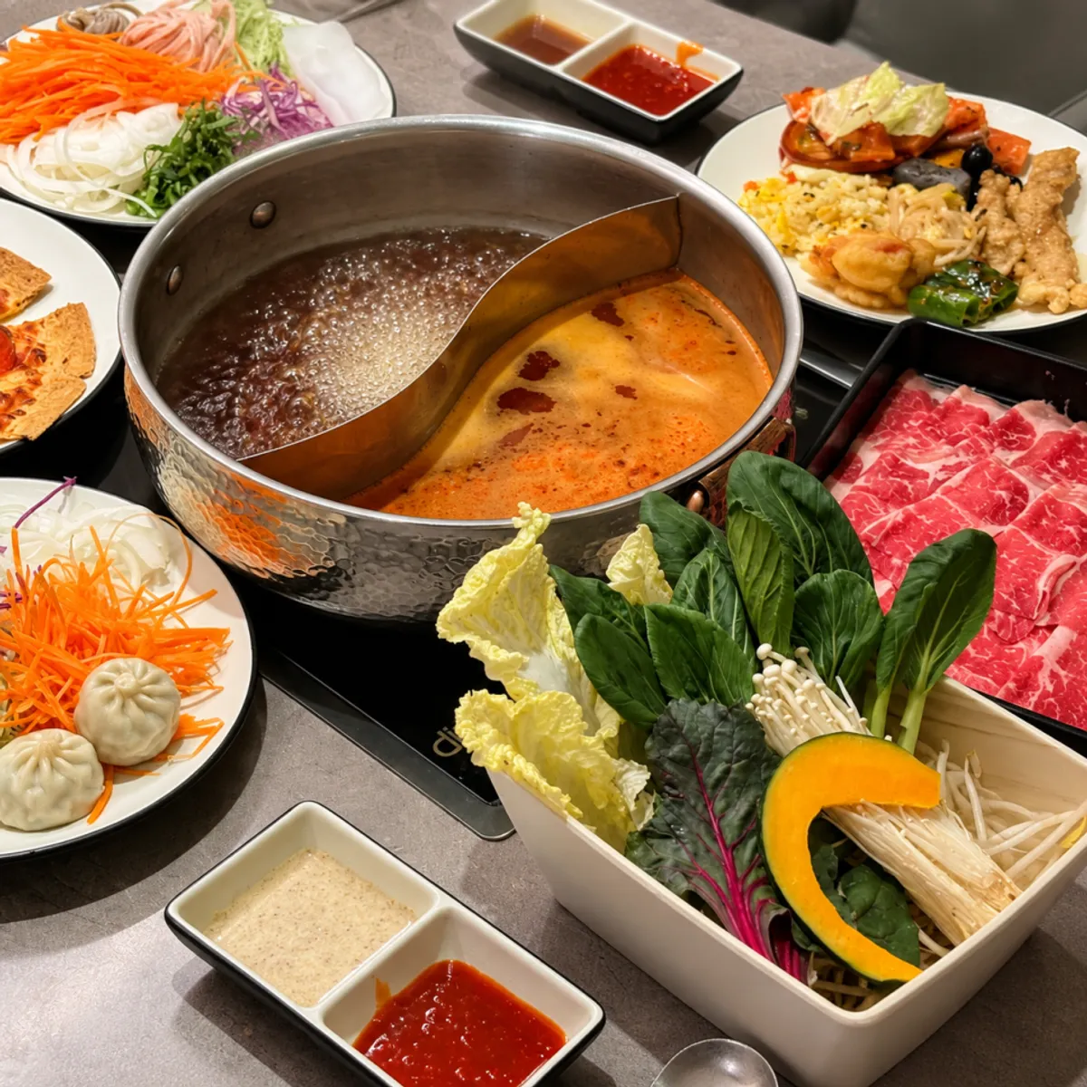 Table spread at Shabuway Ruwon City Cheongna Branch