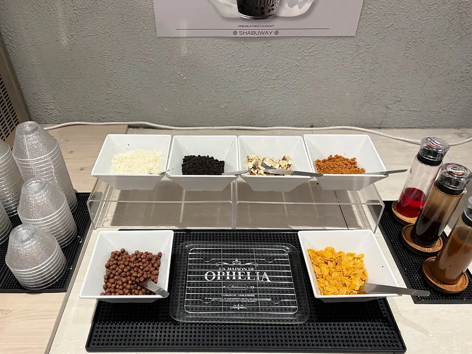Neatly arranged salad bar corner