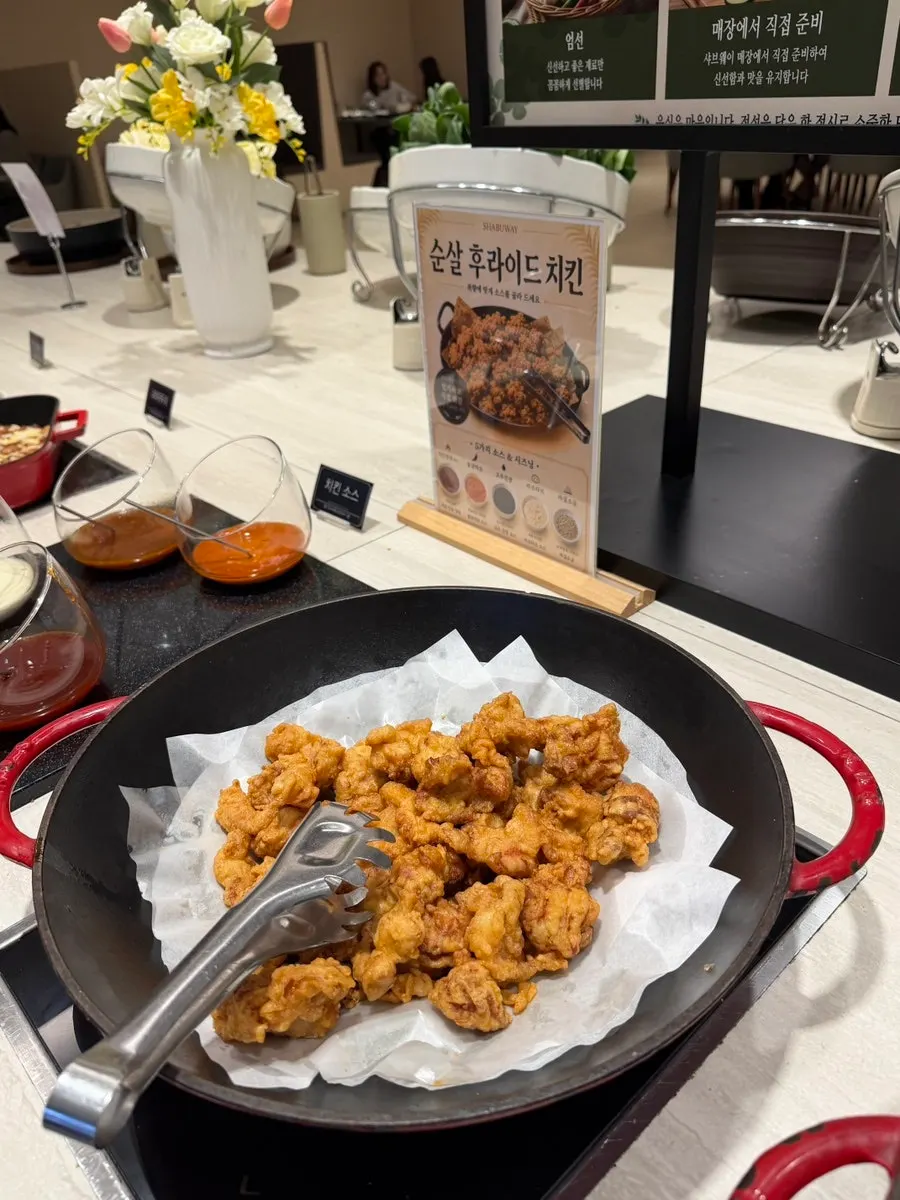 Seasoned galbi at the buffet corner
