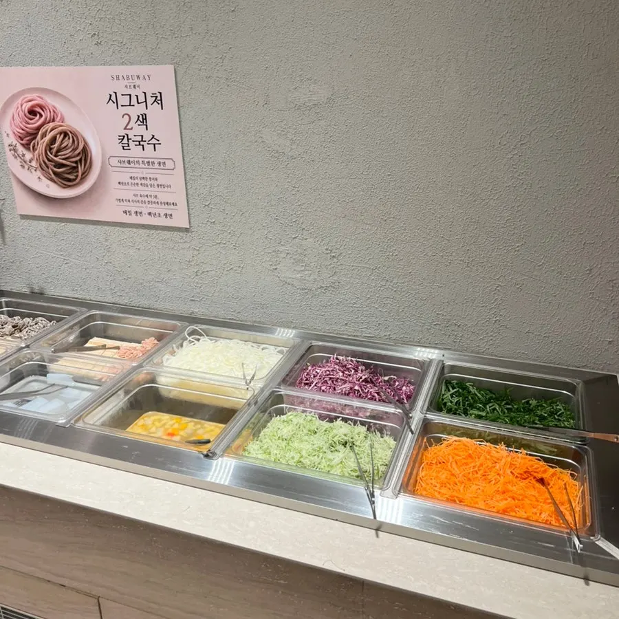 Various fried foods at the self-service bar
