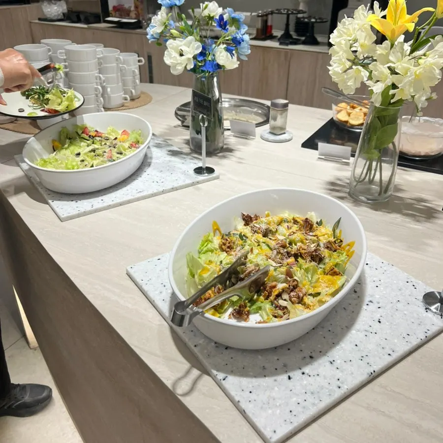 Korean side dishes at the salad bar