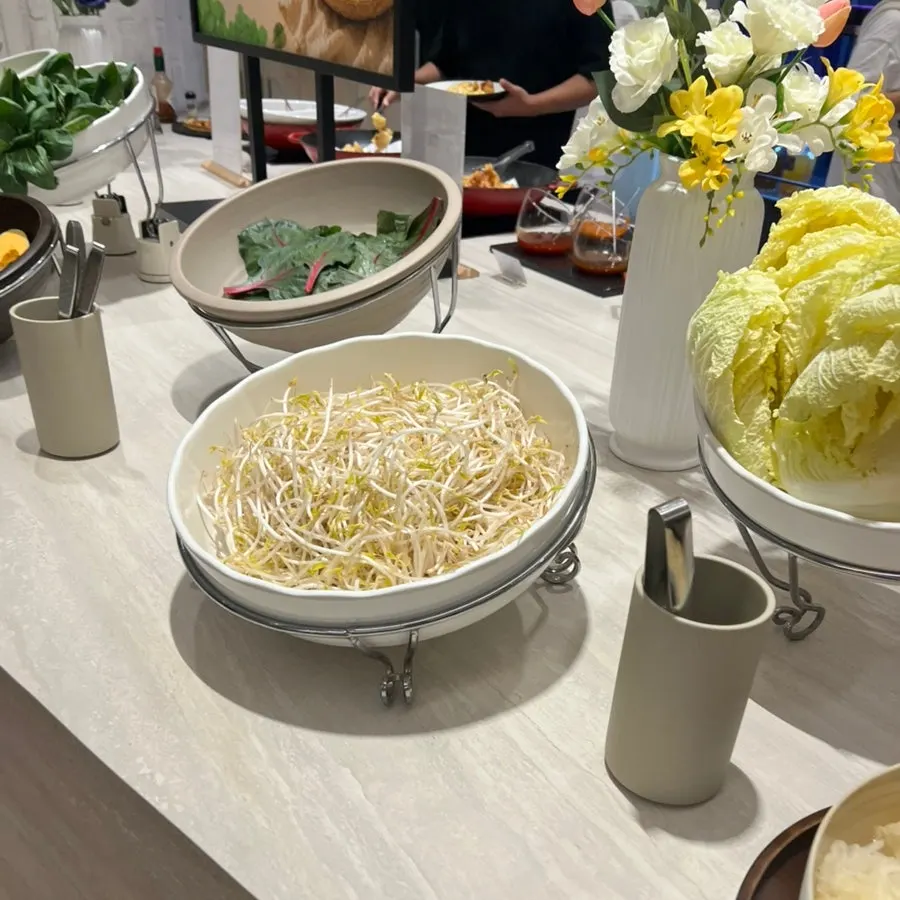 Corner with various kinds of salad