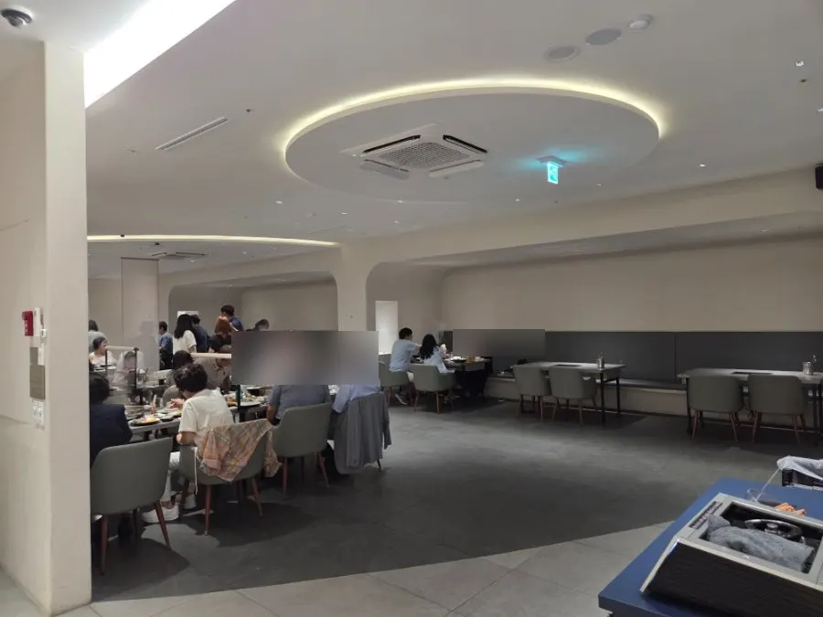 Large space used like a private room by a group party