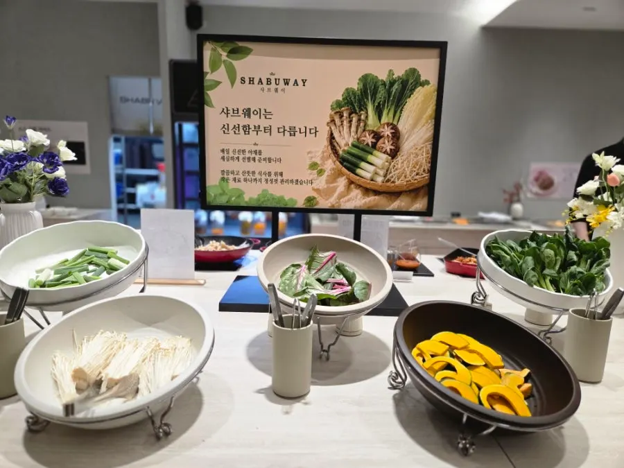 Basic rice wrap ingredients at the salad bar