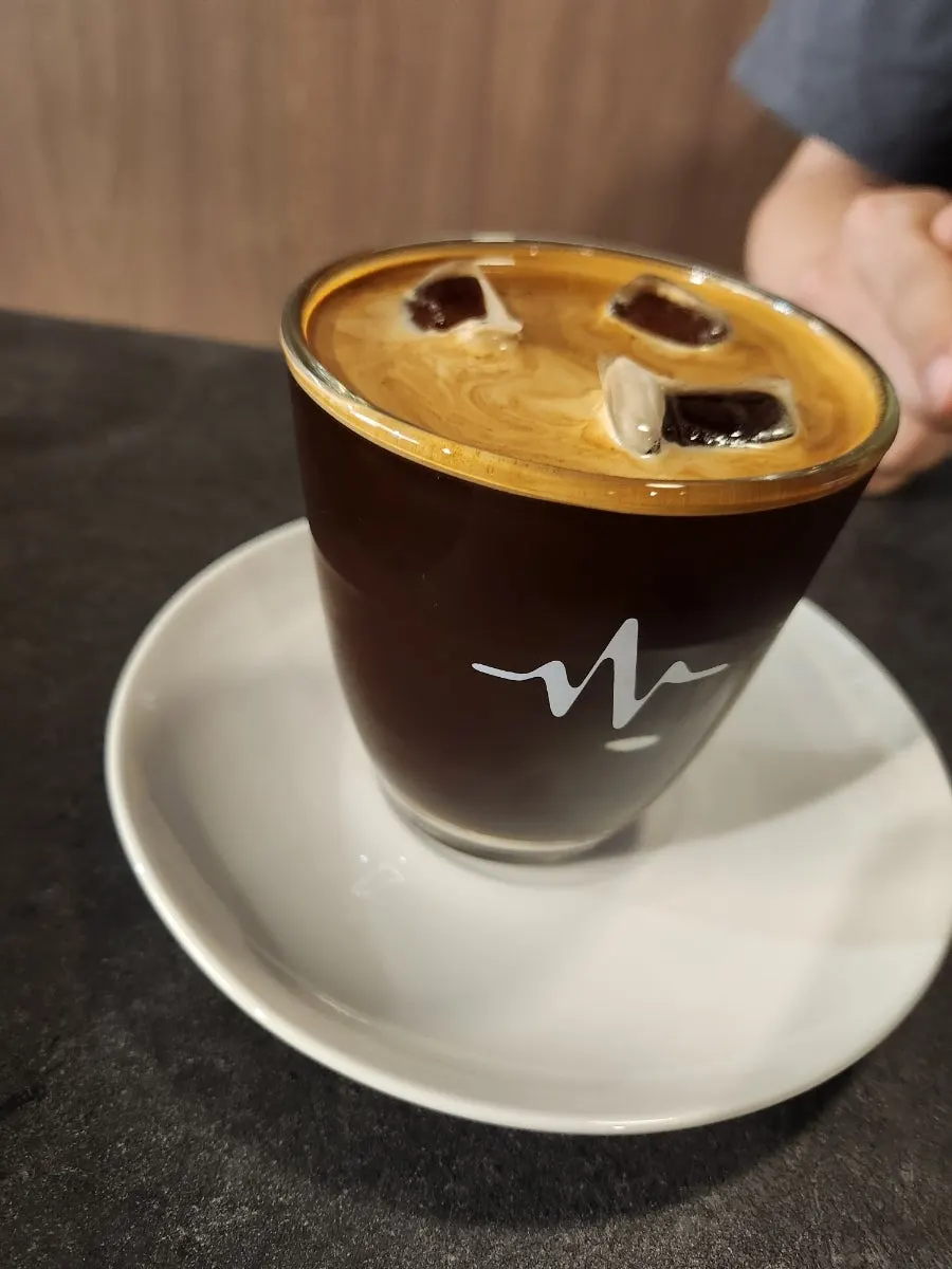 Iced long black and dessert