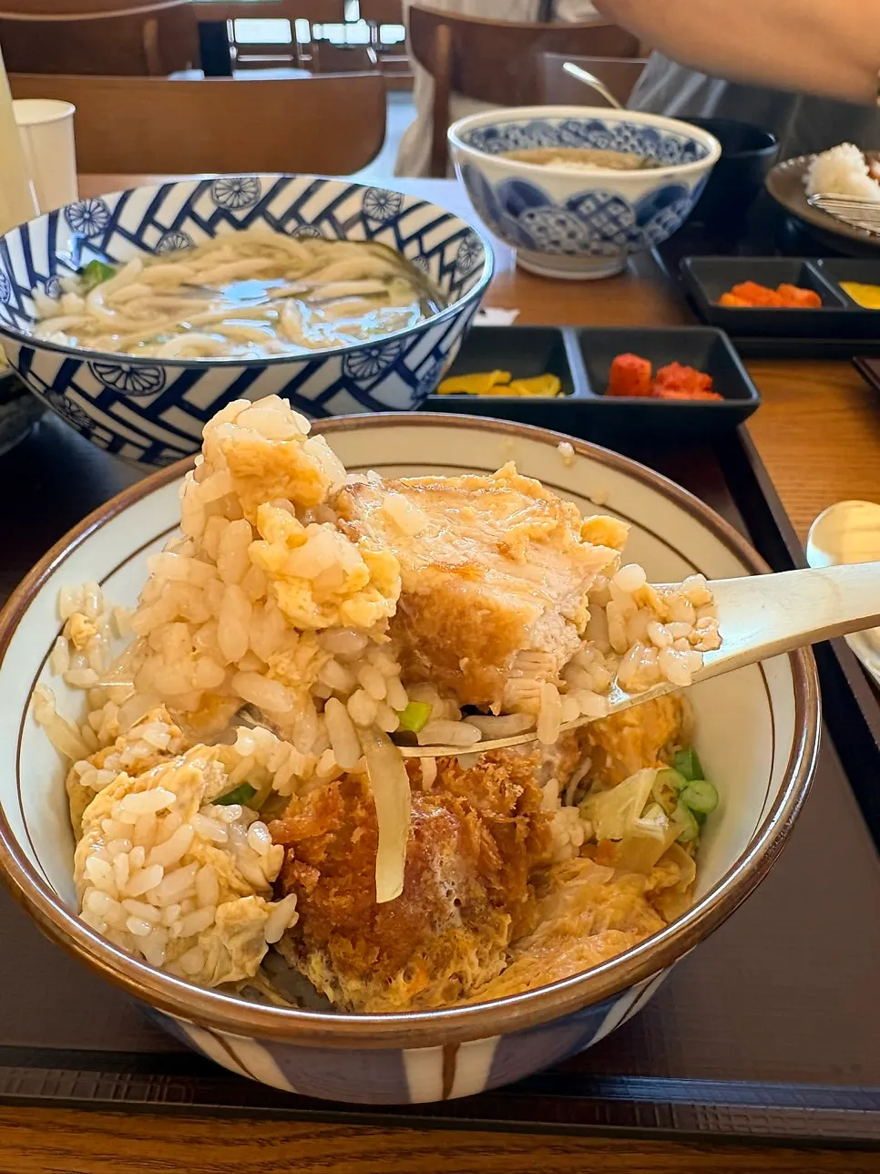 Pork cutlet and egg in katsudon