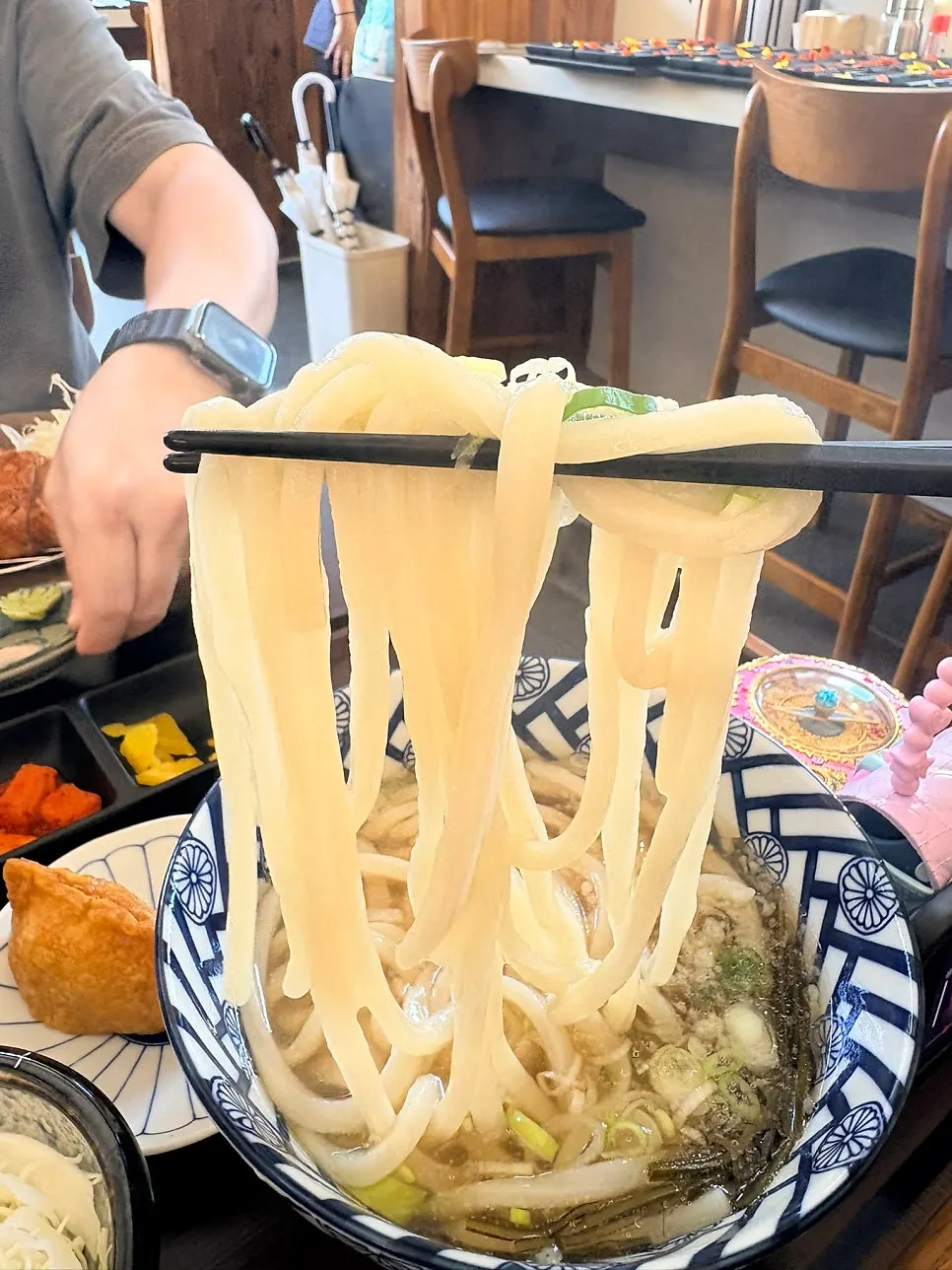 Udon served with inari sushi