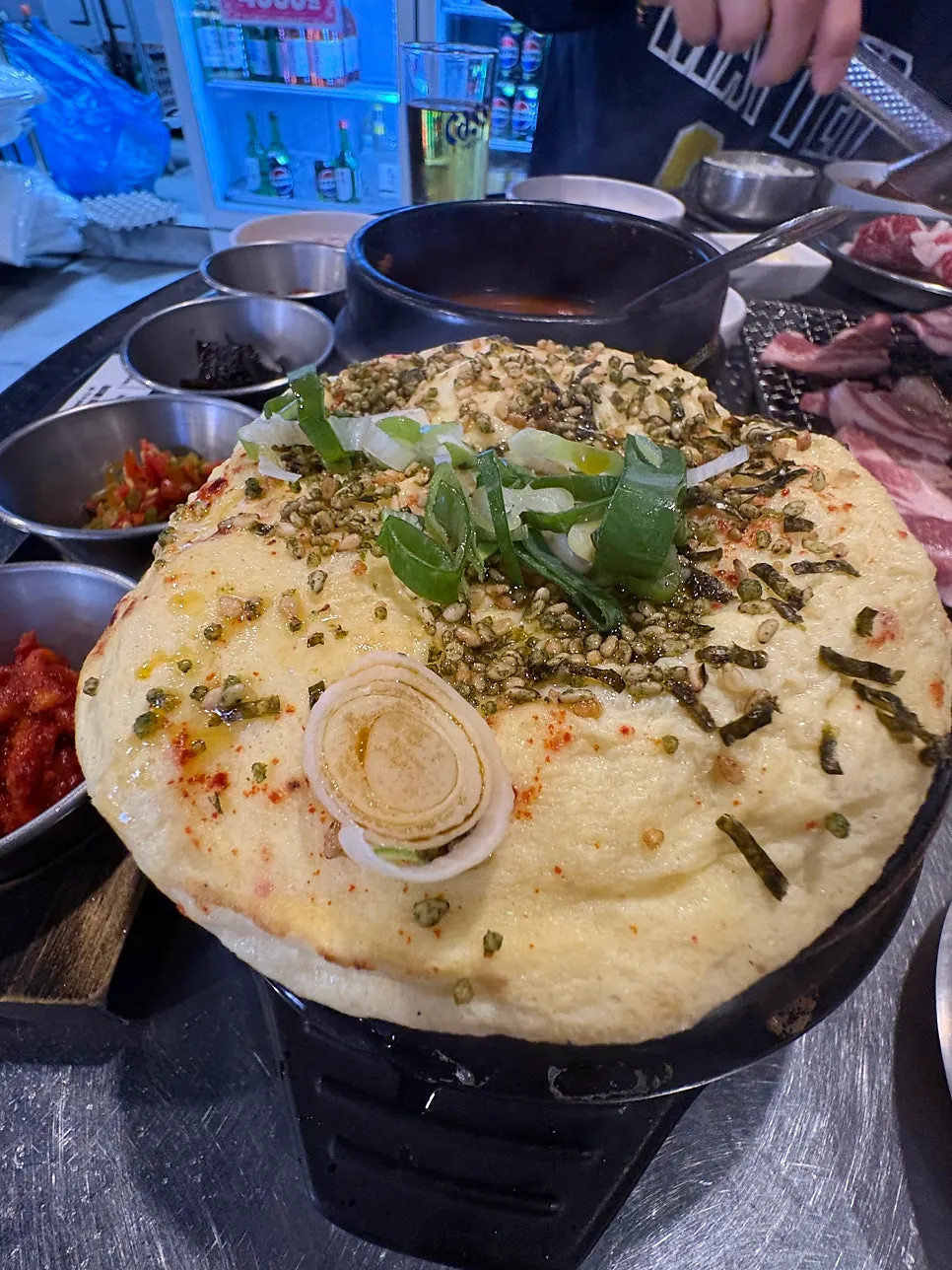 고기와 함께 나온 된장찌개