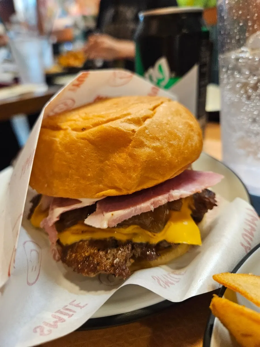 Plate with the Shibuya Grilled Shrimp Burger