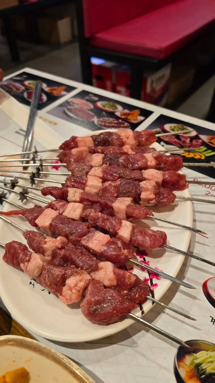 Seasoned lamb skewers with house seasoning