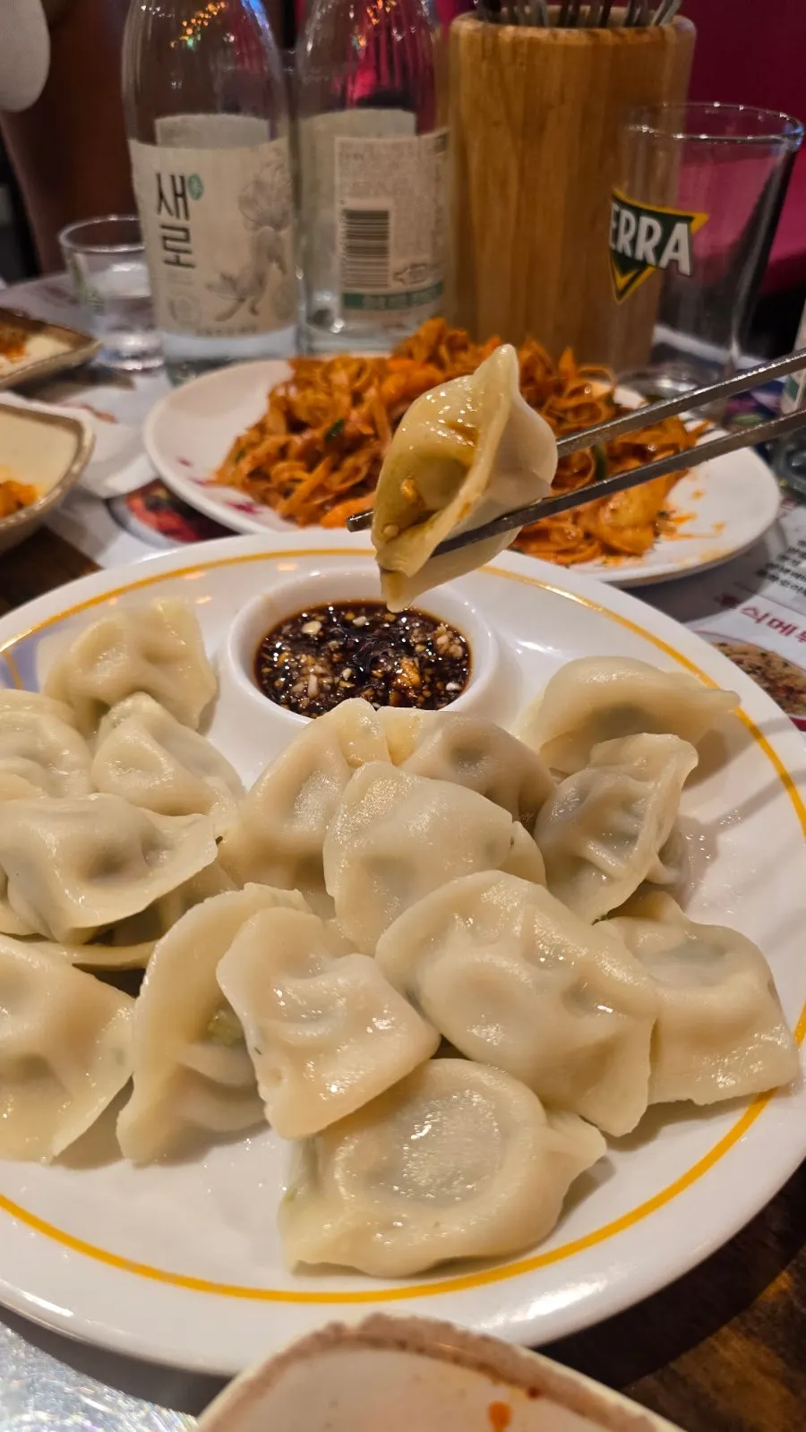 Chinese-style dumplings with thick wrappers