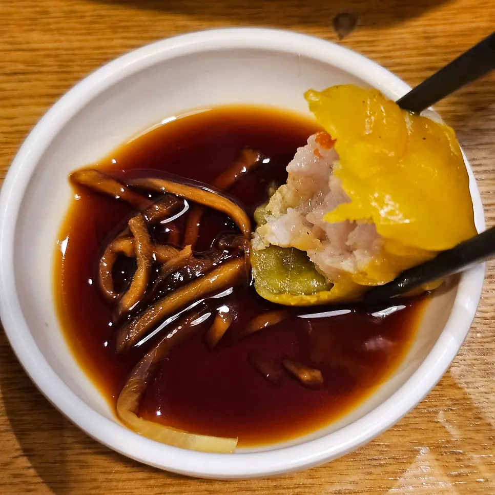Ginger sauce served with the shaomai
