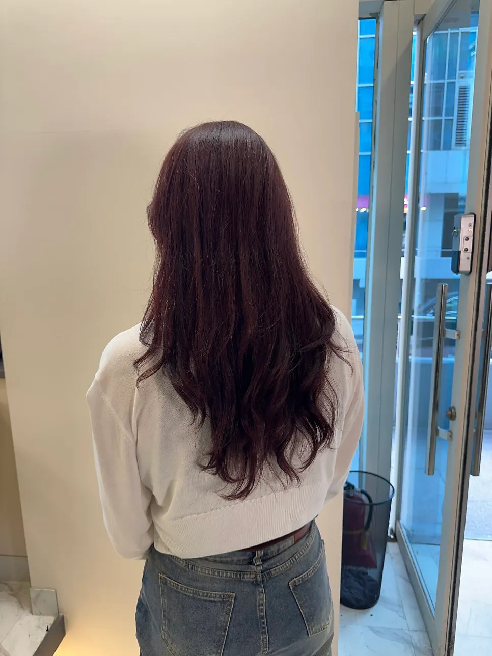 Hair grown out for a long time