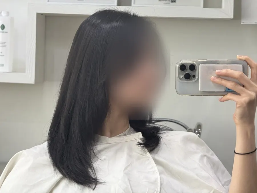 레이어드컷 애프터 옆모습