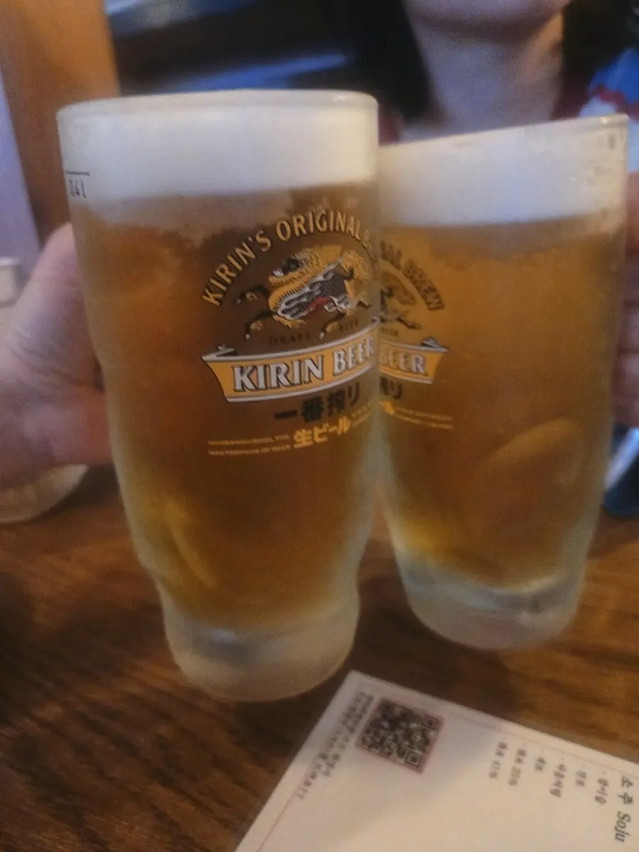 Kirin draft beer in a chilled glass