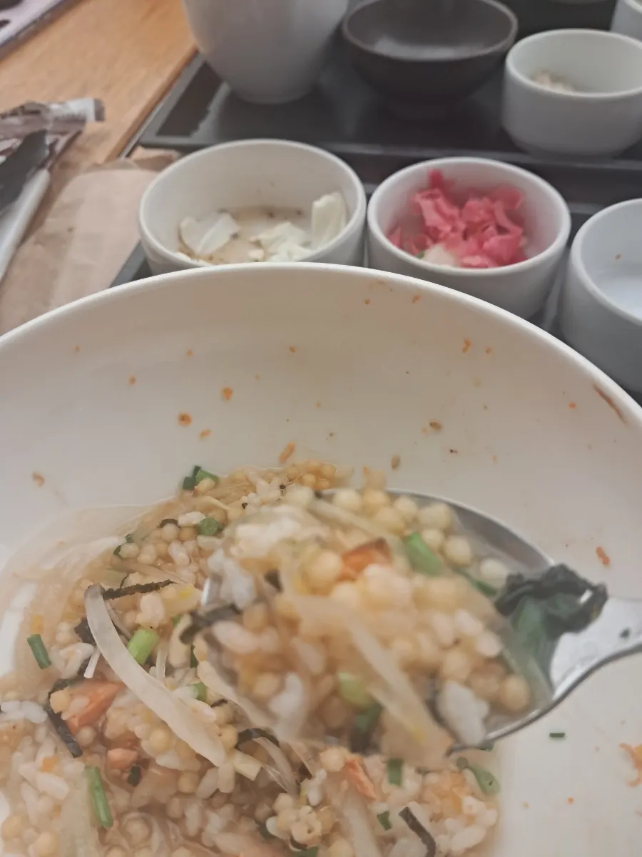 Empty bowl after finishing the ochazuke to the last bite