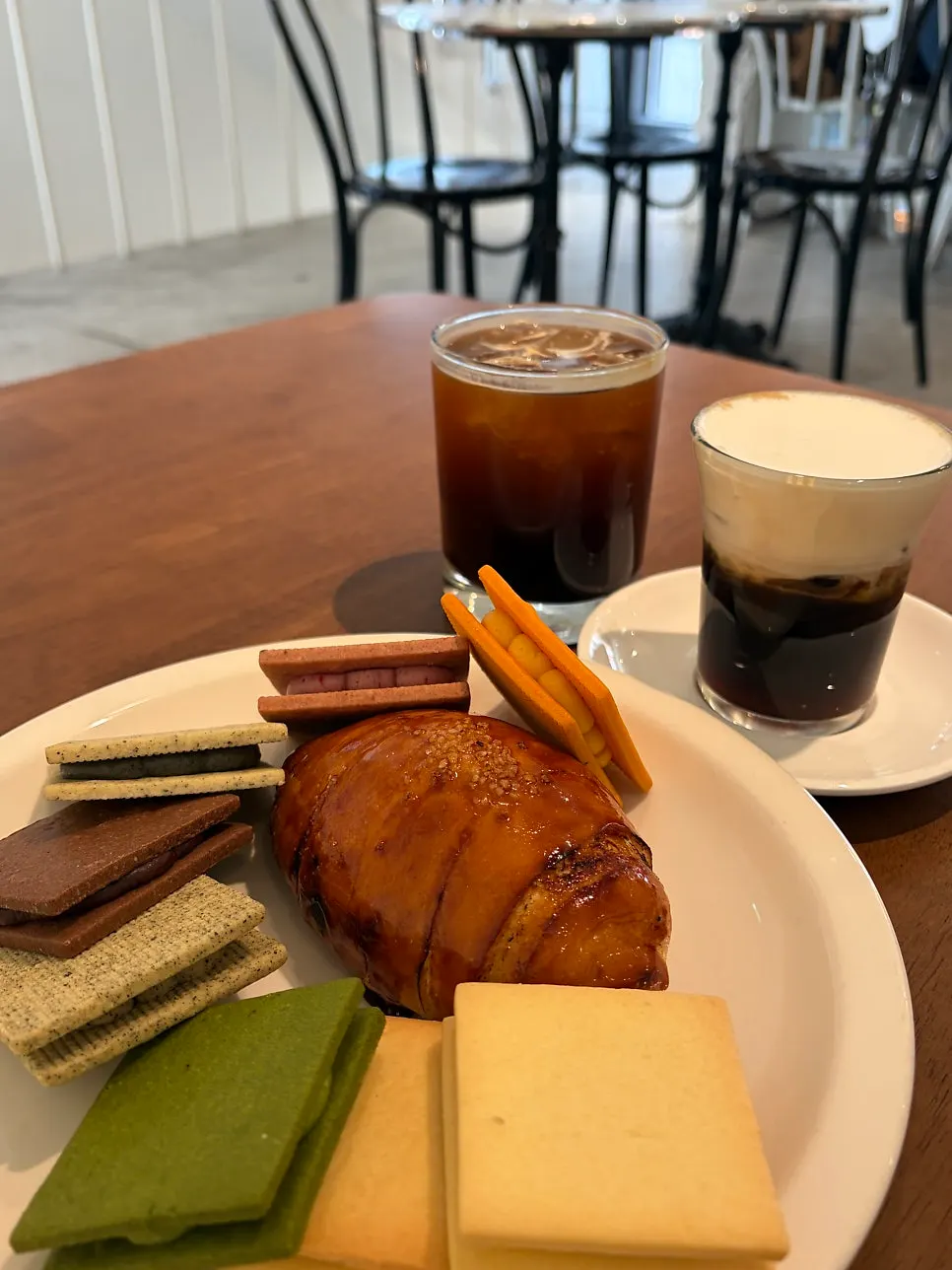 Full spread of desserts and drinks at Bakerist Brown