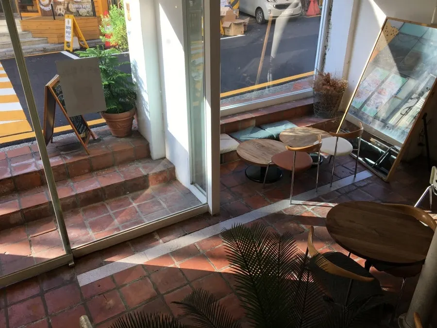 Tables and chairs at Something About Coffee