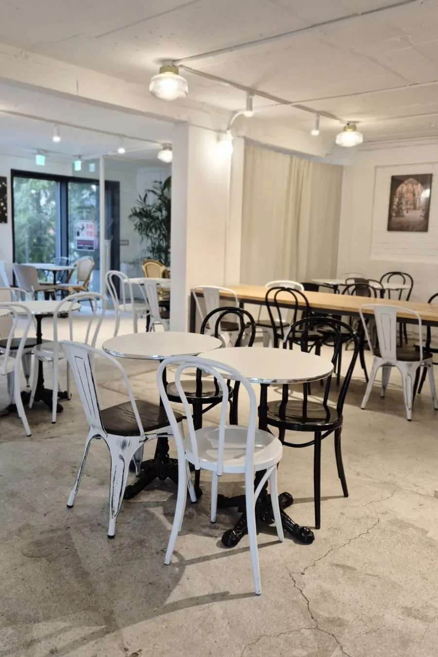 2nd floor seating with wide table spacing