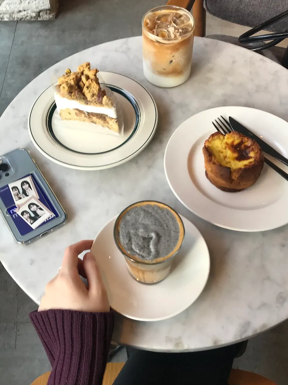 Desserts and drinks set out at Something About Coffee