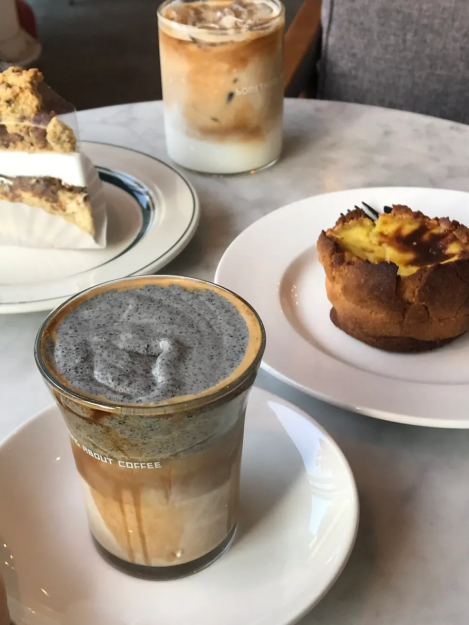 The signature black sesame cream latte
