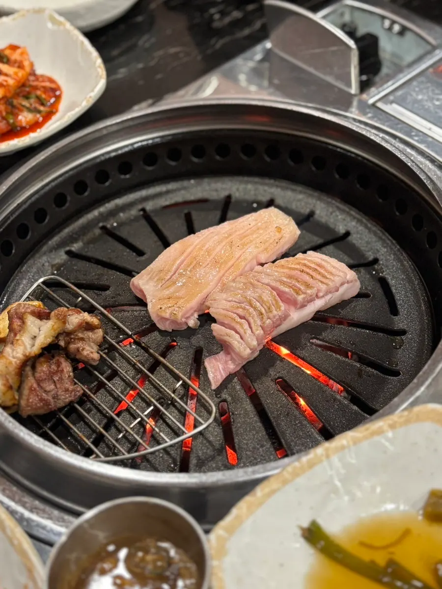 Raw hangjeongsal ordered as an extra