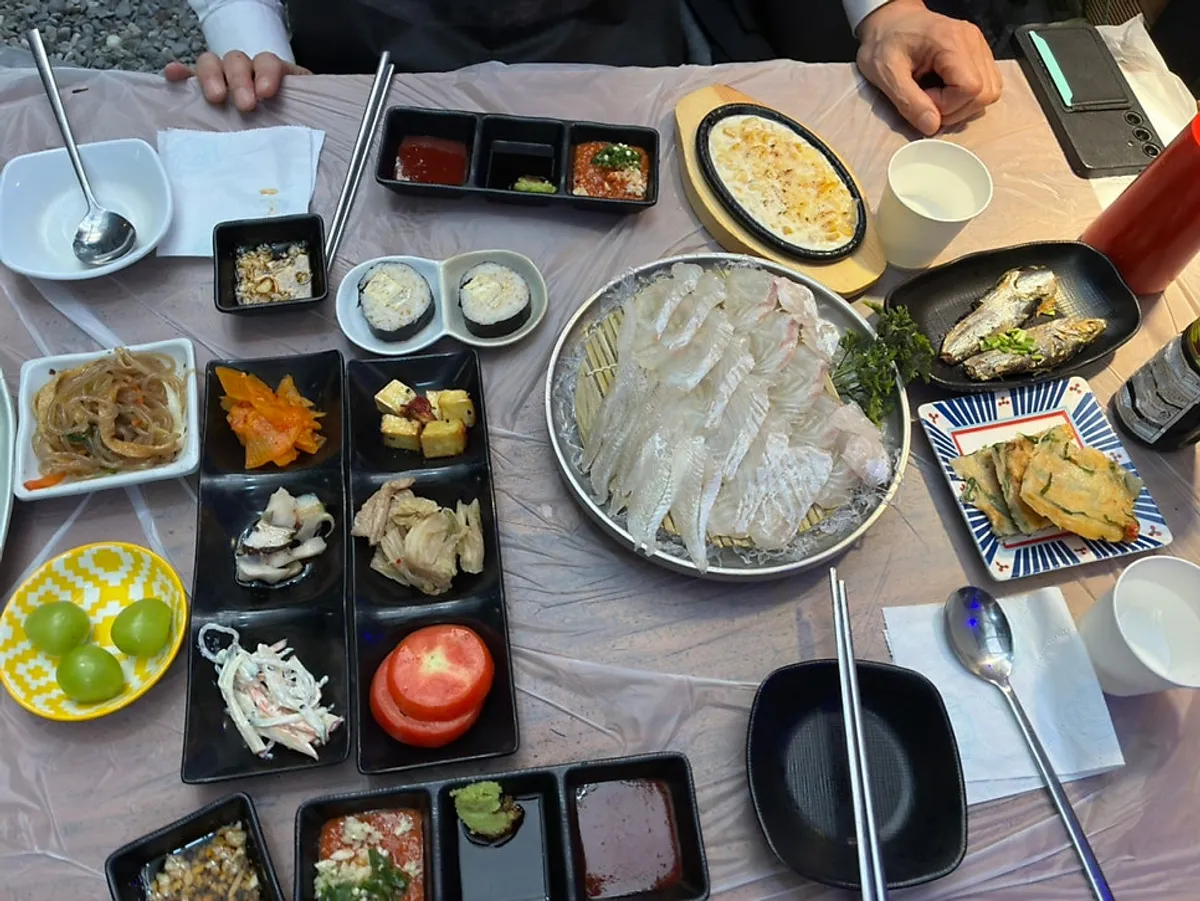 고급모듬회 해산물세트 한 상 차림