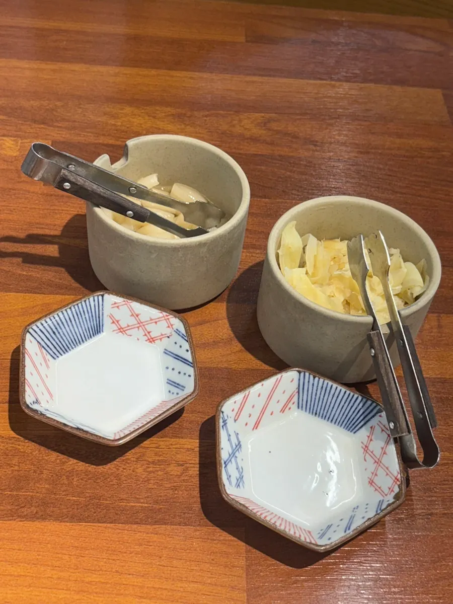 Japanese-style water cup at the sushi restaurant