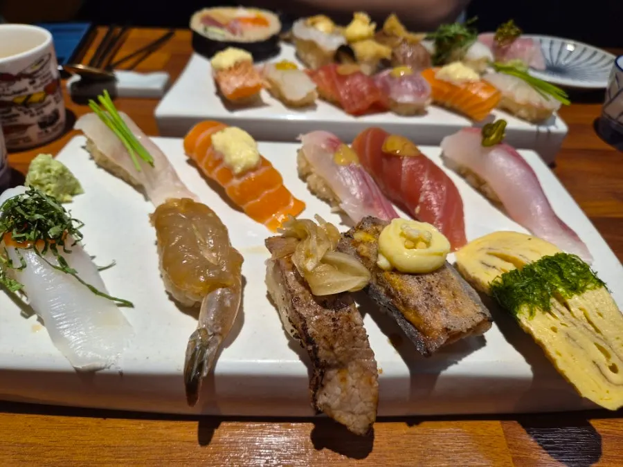 A full serving of Shirokuma's Special Sushi 10p