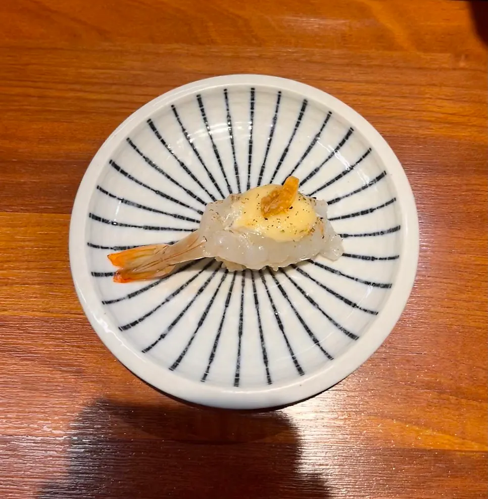 Garlic shrimp sushi