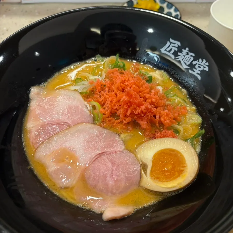기름 적게 주문한 새우 돈코츠 라멘 국물