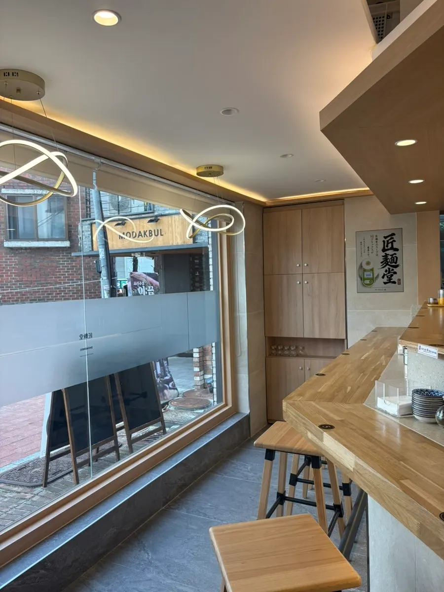 Interior of Shomendo showing the open kitchen