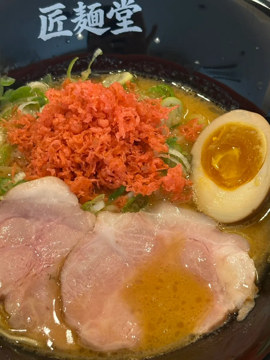 A bowl of Shomendo's shrimp tonkotsu ramen