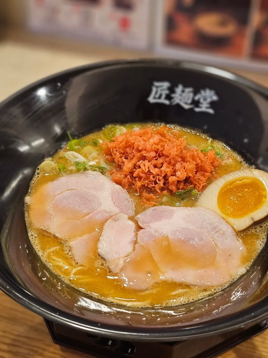A bowl of shrimp tonkotsu ramen at Shomendo in Yeonnam-dong