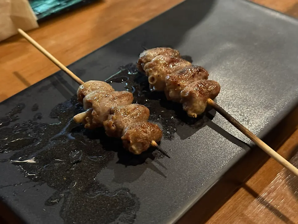 숯불에 구운 염통 꼬치