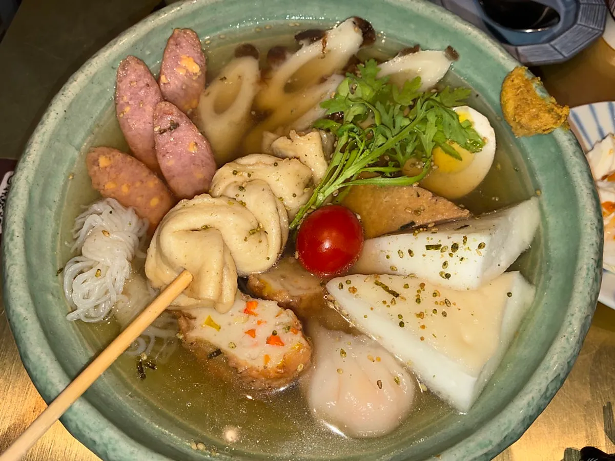 Signature shot of the oden moriawase at Shunno Oden Nonhyeon
