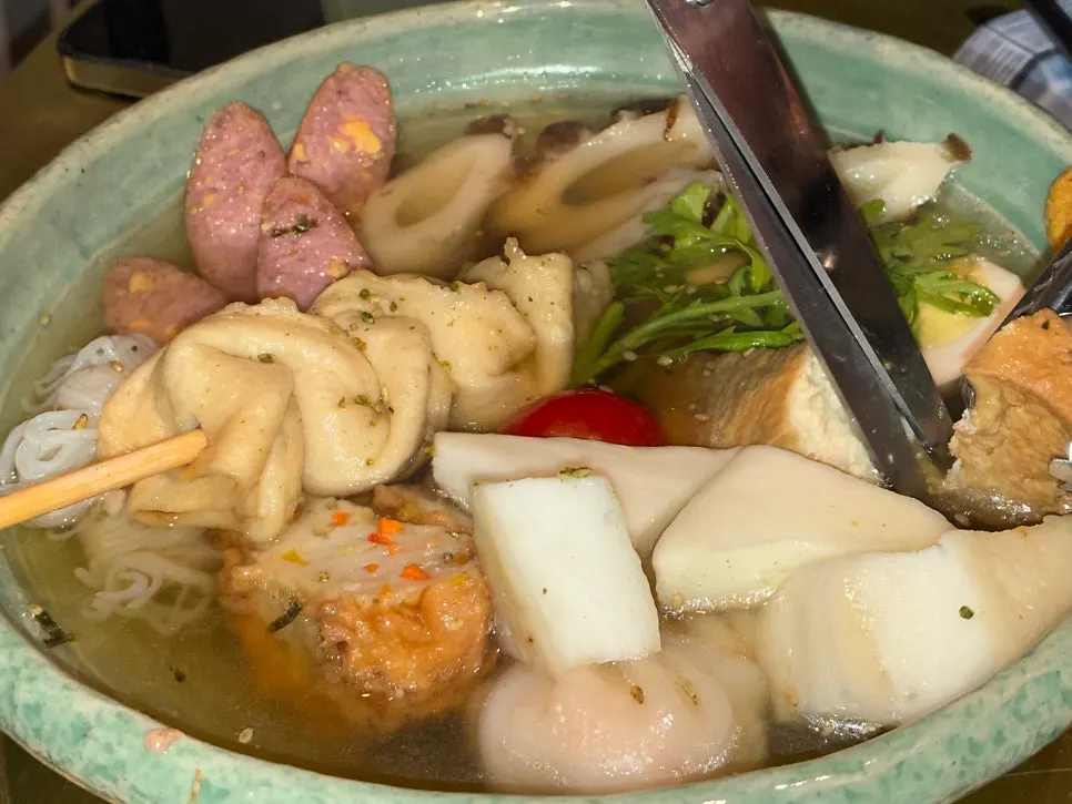 Close-up of the oden at Shunno Oden Nonhyeon