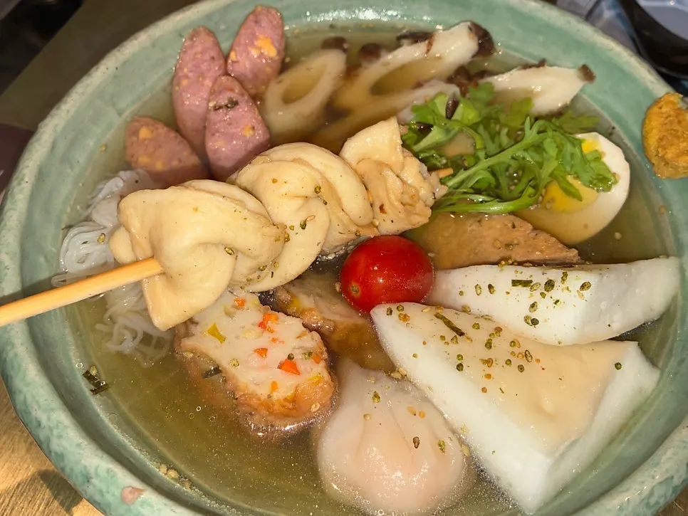 Oden and highball together in one shot