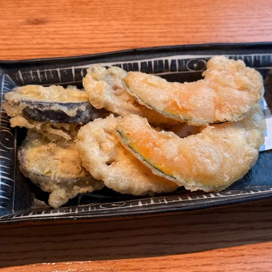 Plate of mixed tempura included with the meal