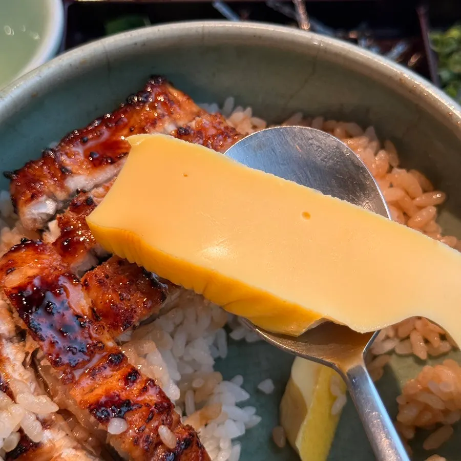 Grilled eel coated in sweet-savory sauce