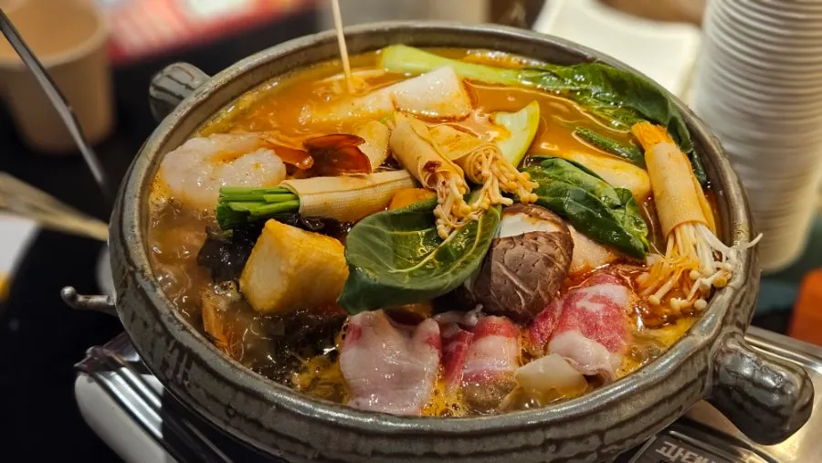 Mala hot pot with spicy broth