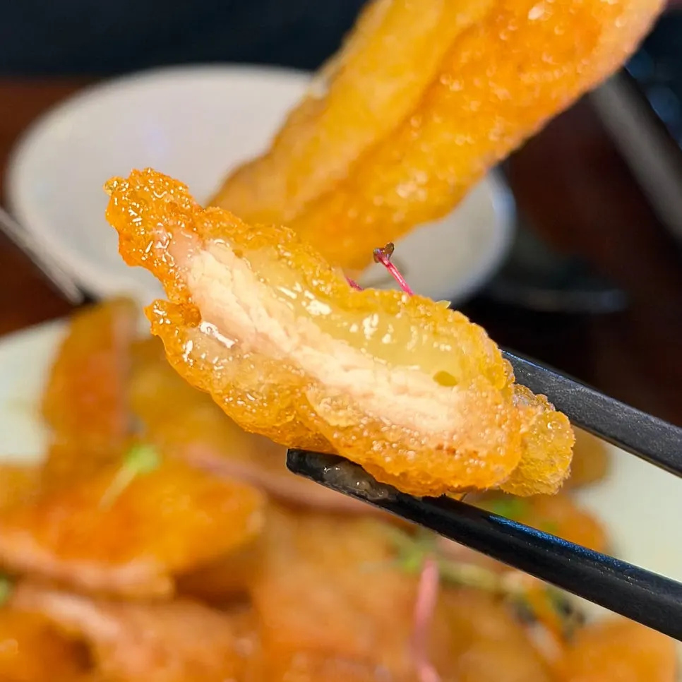 Guobaorou cut into bite-sized pieces