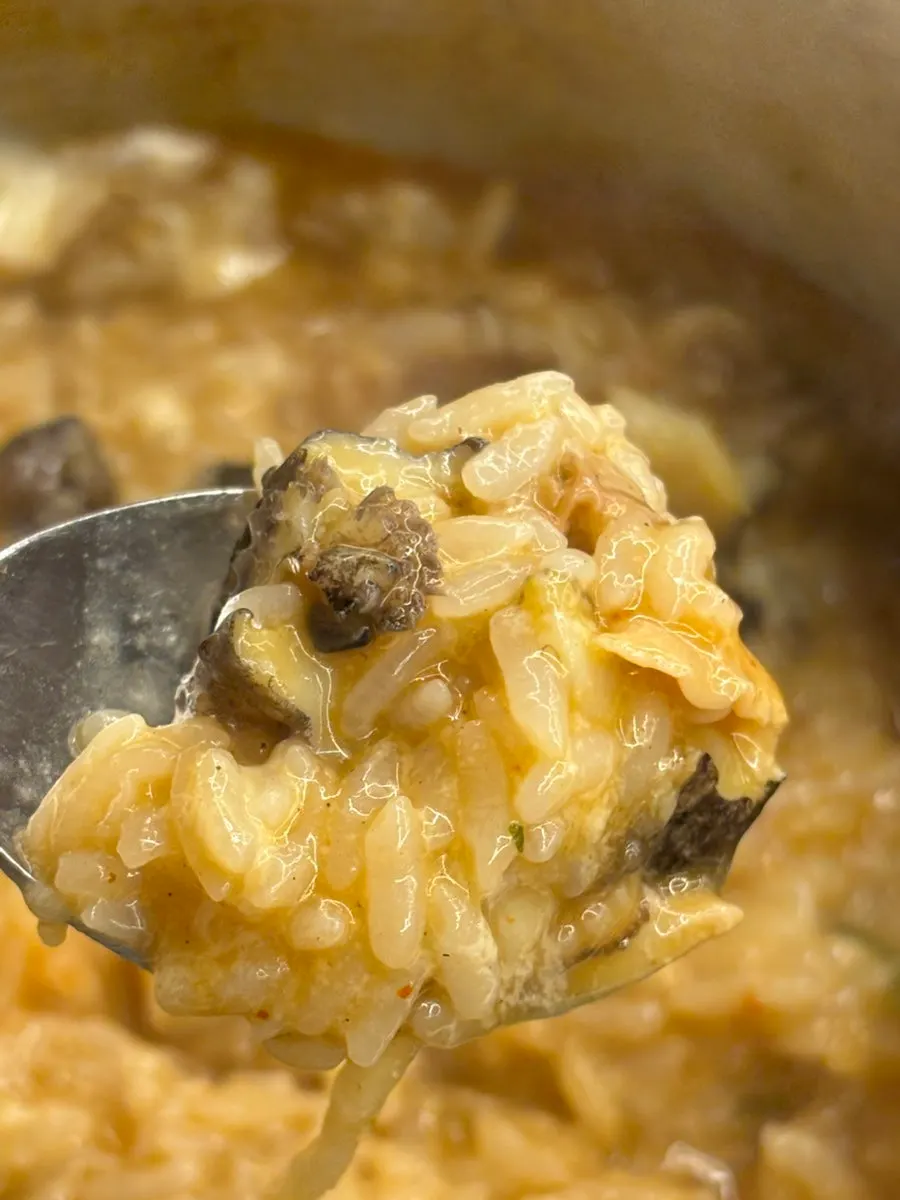 Rice porridge made with instant rice and cheese