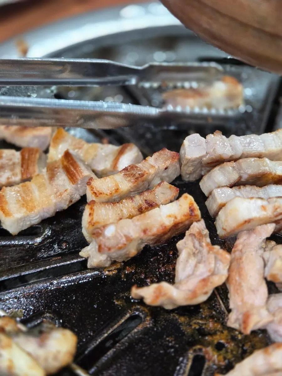 Plate of good-colored raw pork belly