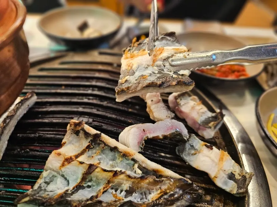 Freshwater eel grilled upright