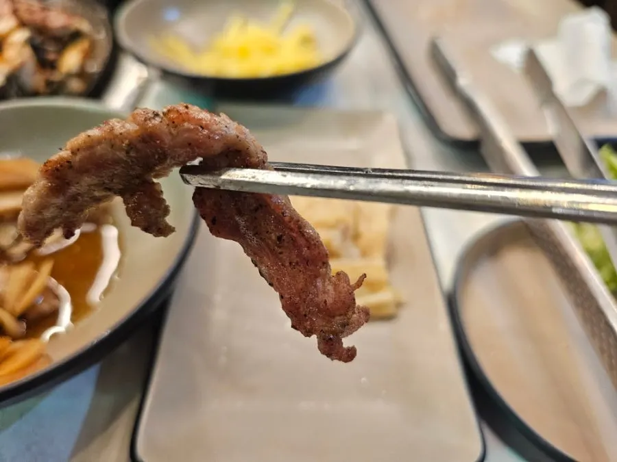 Duck neck meat in a lettuce wrap