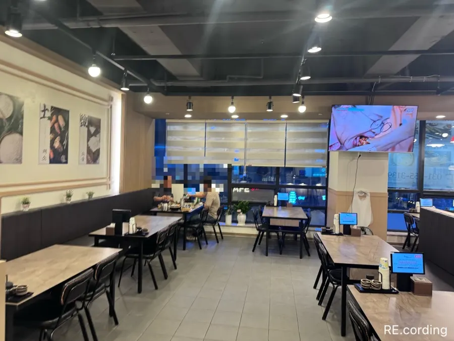 Spacious, clean seating inside the restaurant