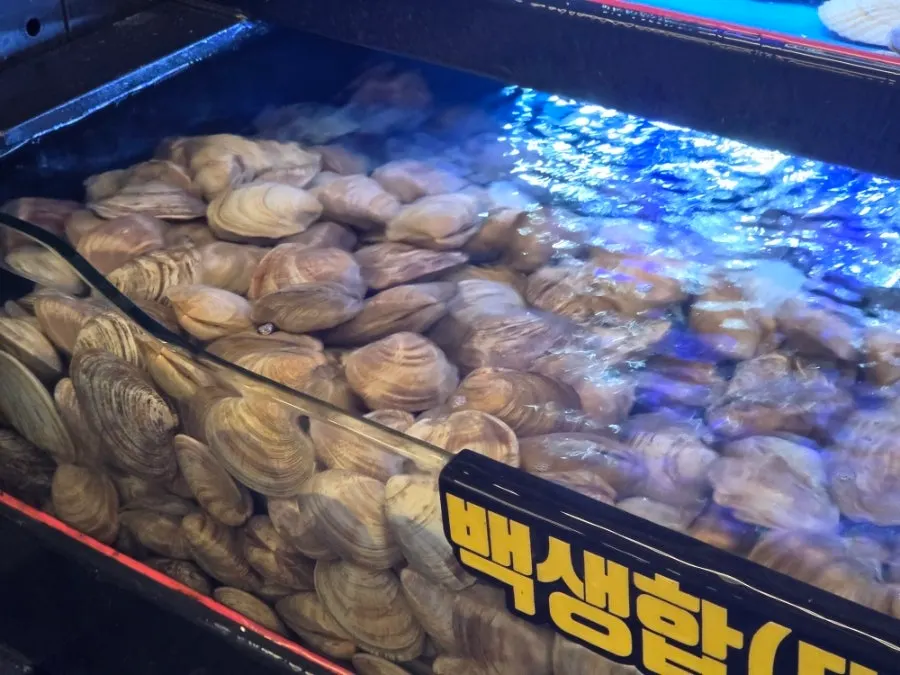 Unlimited shellfish tank and self-service bar
