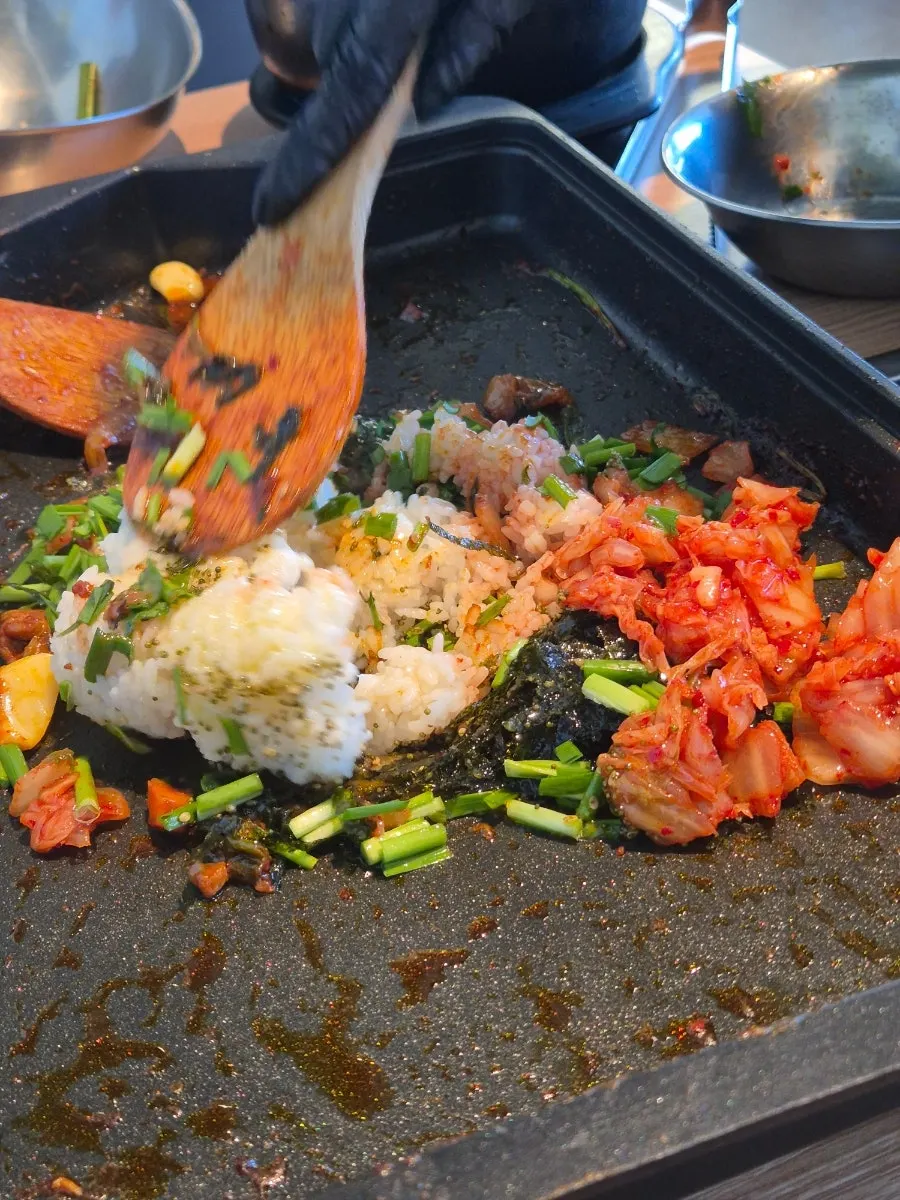 Fried rice cooked in duck fat
