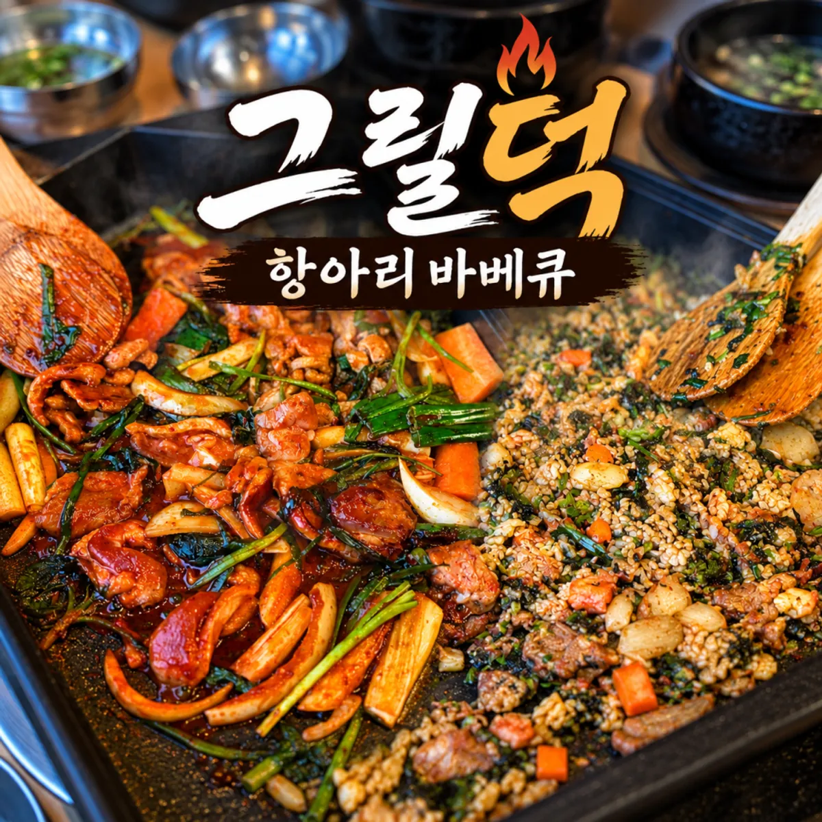 생오리와 주물럭을 함께 먹는 반반 오리